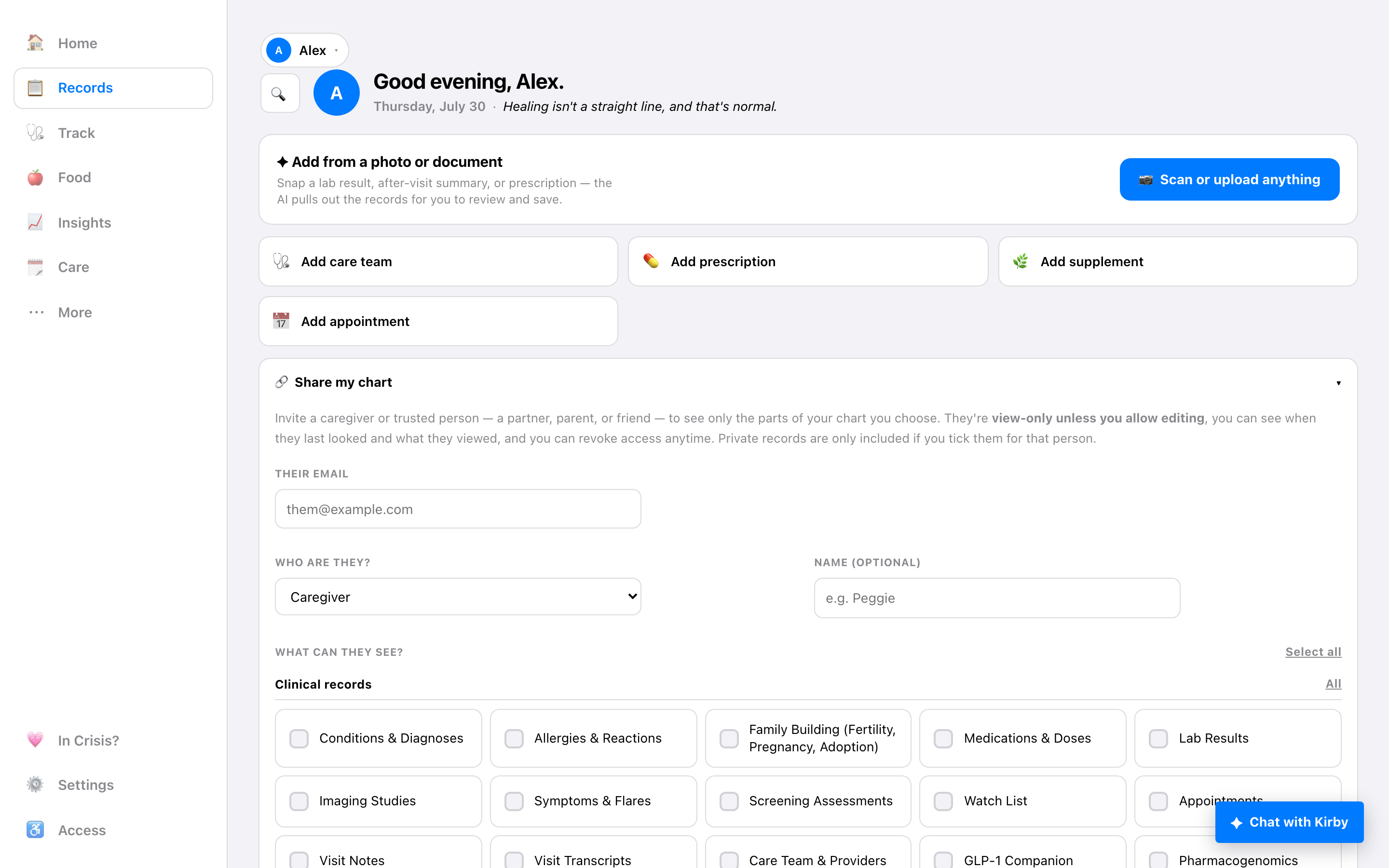 Caregiver sharing and emergency ID controls on Mac